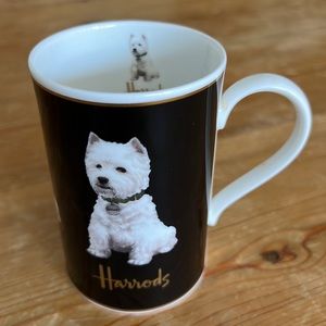 Harrods fine bone China mug with west highland white terrier image